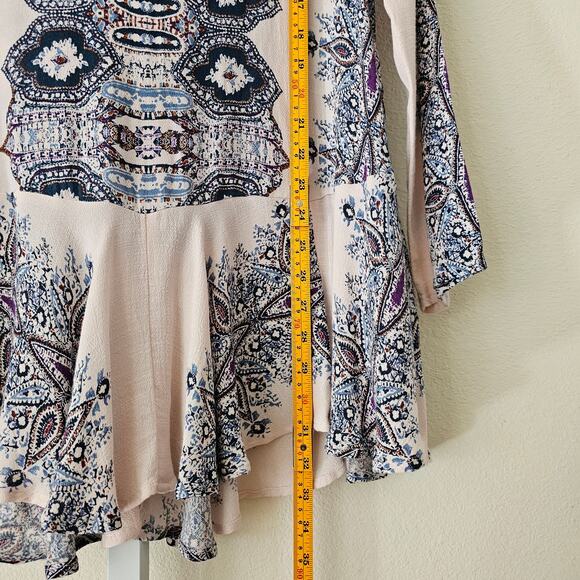 FREE PEOPLE Smooth Talker Antique Combo Back Cut Out Pullover Tunic Dress Sz XS - Picture 16 of 16